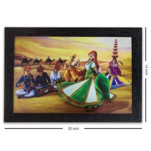 LIFEHAXTORE Modern Rajasthani Folk Ghoomar Art Fra...