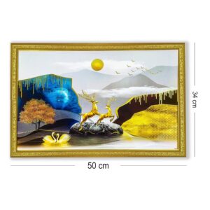 LIFEHAXTORE Abstract art Framed Golden Foil 3D Sty...