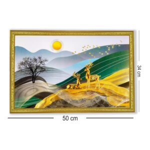 LIFEHAXTORE 3D Golen Foil Modern Art Landscape wit...