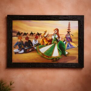 LIFEHAXTORE Modern Rajasthani Folk Ghoomar Art Fra...