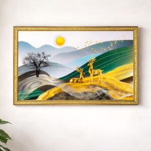 LIFEHAXTORE 3D Golen Foil Modern Art Landscape wit...