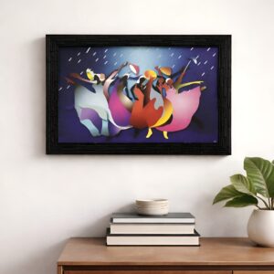 LIFEHAXTORE® Wooden framed Modern Art Rain Painti...