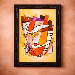 LIFEHAXTORE® Abstract Modern Art Framed Painting ...