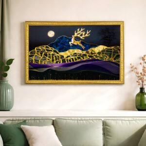 LIFEHAXTORE 3D Golen Foil Modern Art Landscape wit...