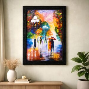 LIFEHAXTORE® Abstract Art Wooden Framed Painting ...