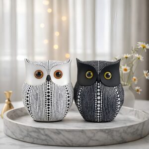 LIFEHAXTORE® Modern Classy Lucky Owl Resin Art Fi...