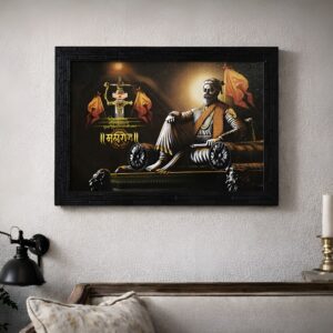 LIFEHAXTORE® Wooden framed Painting of Shri Shiva...