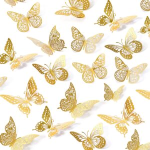 Xtore Golden Butterfly – Pack of 12, 3D, New...