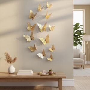 Xtore Golden Butterfly – Pack of 12, 3D