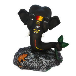 Home Decor Resin Black Ganesha Statue ( Black Colo...