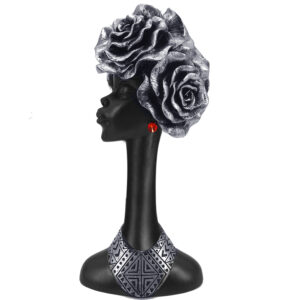 Xtore Home Decor Resin Black Nigro Lady Showpiece ( Black Color )