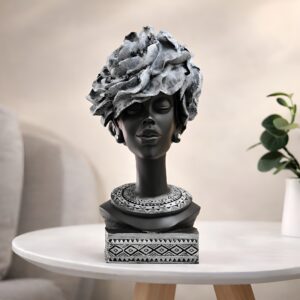 Home Decor Resin Black Nigro Lady with White Earri...