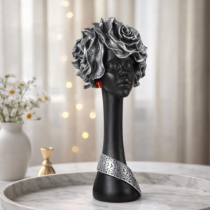 Xtore Home Decor Resin Black Nigro Lady Showpiece ( Black Color )