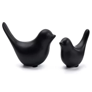 XTORE Creative Black Birds Matte Figurines Home De...