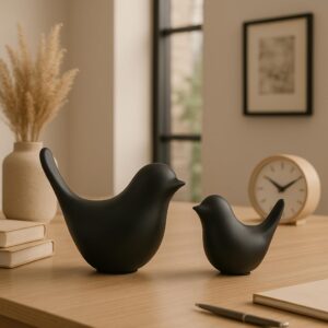 XTORE Creative Black Birds Matte Figurines Home De...