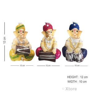 Xtore Musical Ganesha 3 Statues for Home Decor (Mu...