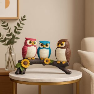 Xtore Beautiful Resin Owl Family Decorative Statue...