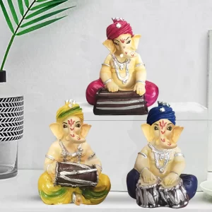 Xtore Musical Ganesha 3 Statues for Home Decor (Mu...