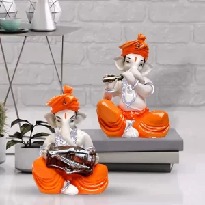 Xtore Musical Ganesha Pair for Home Decor (Orange ...