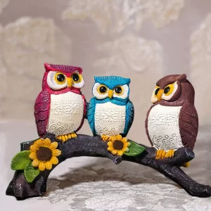 Xtore Beautiful Resin Owl Family Decorative Statue...
