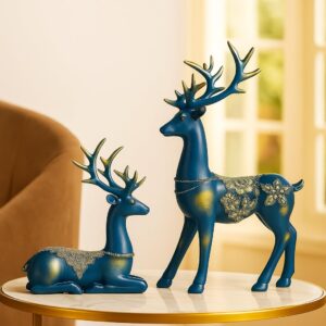Xtore Creative Resin Golden Reindeer Sculptures | ...