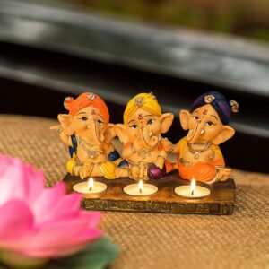 Xtore Beautiful Resin Three Ganesha Candle Holder ...