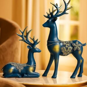 Xtore Creative Resin Golden Reindeer Sculptures | ...