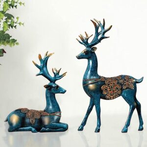 Xtore Creative Resin Golden Reindeer Sculptures | ...