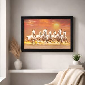 LIFEHAXTORE® Seven Lucky Running Vastu Horses Art...